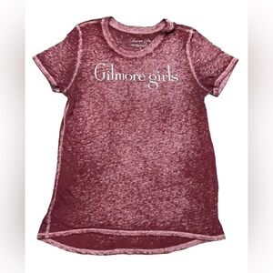 Gilmore Girls TV Show Women's LARGE T-Shirt Burgundy Burnout Sheer Fitted Merch